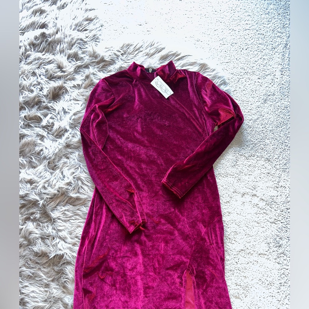 Rokoko Velvet Top in Rich Burgundy dress